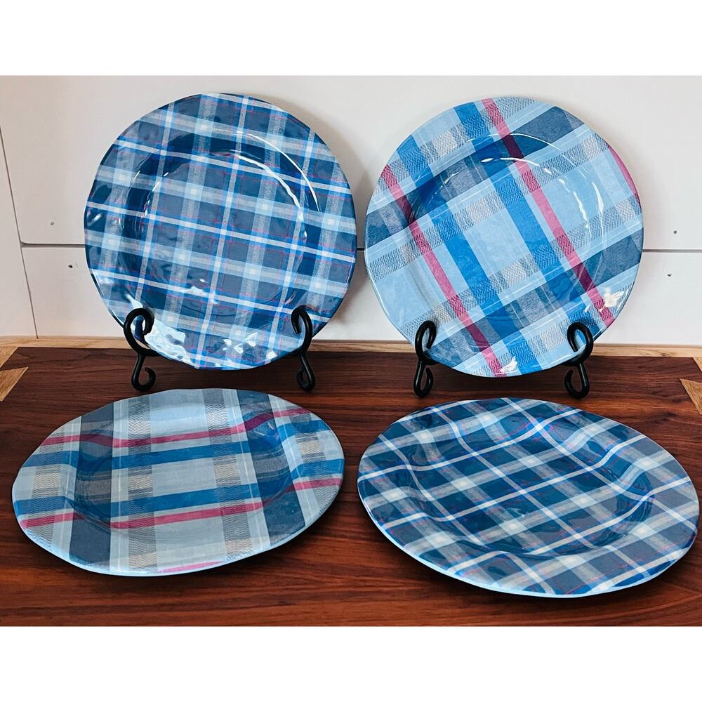 TAG Melamine Plaid Dinner Plates (4) 11” G11073